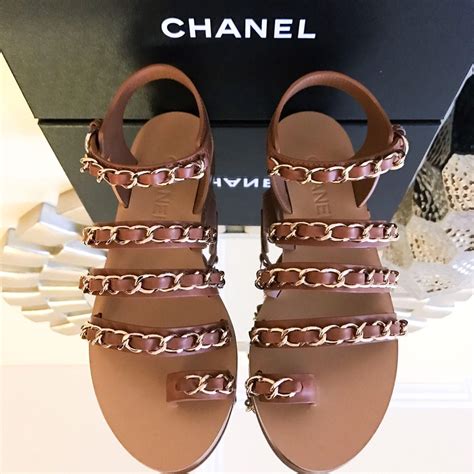 sandali chanel beige guess|Chanel sandals real real.